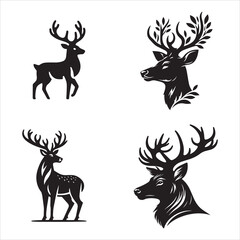 deer silhouette vector icon graphic logo ai generated design