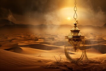 Desert Treasures Golden Lamp Illuminating the Mysteries of an Ancient City