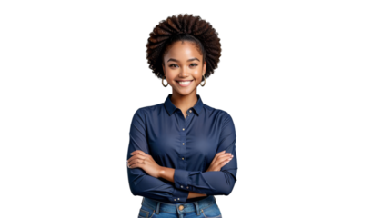 looking american crossed standing woman arms smiling girl ng camera happy businesswoman african portrait successful blacktransparency afro boy people children smile hair person business expression