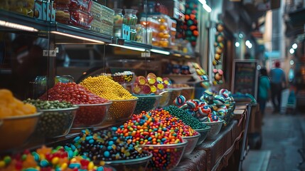 Full Frame Shot of Candies At Store For Sale in
