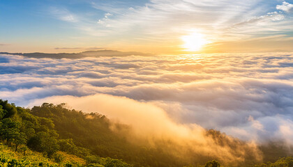 Obraz premium Cloudscape: Capturing the Beauty of Sky in Time-lapse Sunrise and Sunset