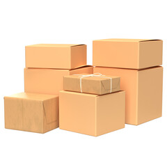 The cardboard box for shipping or cargo concept 3d rendering.