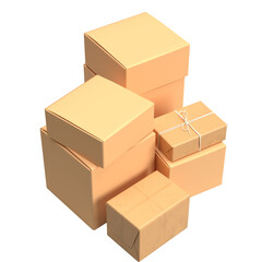 The cardboard box for shipping or cargo concept 3d rendering.