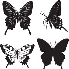 set of butterflies