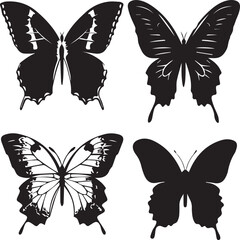 set of butterflies