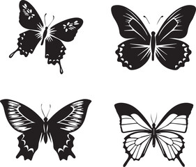 set of butterflies