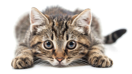 Obraz premium A cute cat on white background