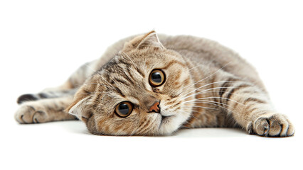 A cute cat on white background