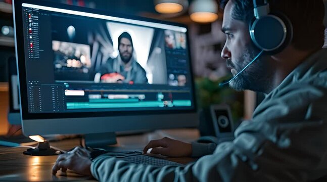 man working in front of a computer