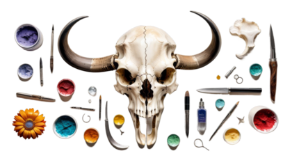 skull watercolor buffalo abstract america american ancient animal art aztec background bone bull catcher cattle cherokee cow cranial culture dead desert design drawn dream flower head horn