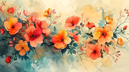 Beautifully drawn watercolor paintings with pastel colors