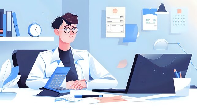 Illustration of Appraiser surrounded by essential tools for valuation