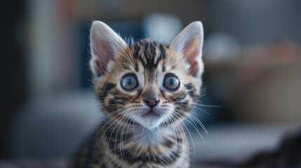 Bengal kitten with donut shaped rosette markings and brown spots