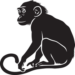 Obraz premium black and white monkey
