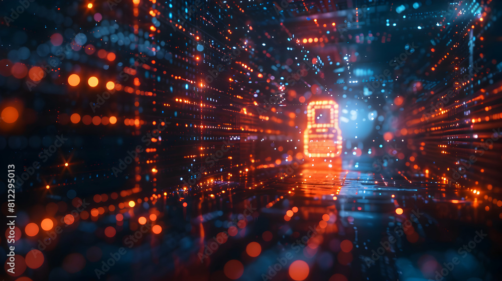 Aufkleber sophisticated professionals ensuring secure data transfer through encryption and security protocols 