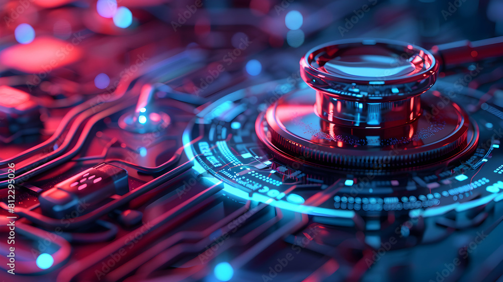 Aufkleber secure healthcare data handling: photo realistic concept of protecting patient information and priva
