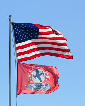 United States and Commemorative Air Force Flags