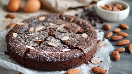 Brownie almond cake