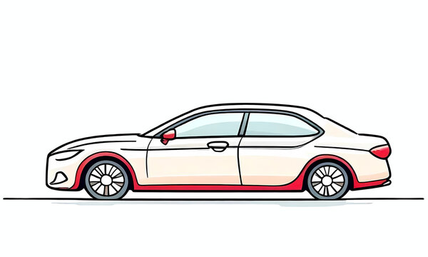 Modern saloon car illustration with a white background