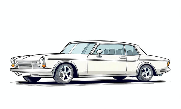 Luxury sedan car illustration with a white background