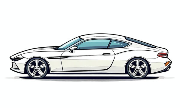 Modern luxury sedan car illustration with a white background