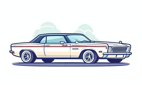 Luxury sedan car illustration with a white background