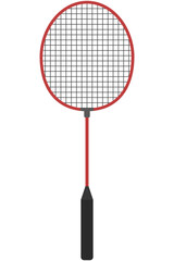 Badminton racket flat illustration isolated on white background.