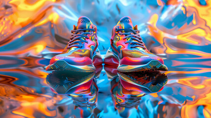  stylish and vibrant pair of sports shoes