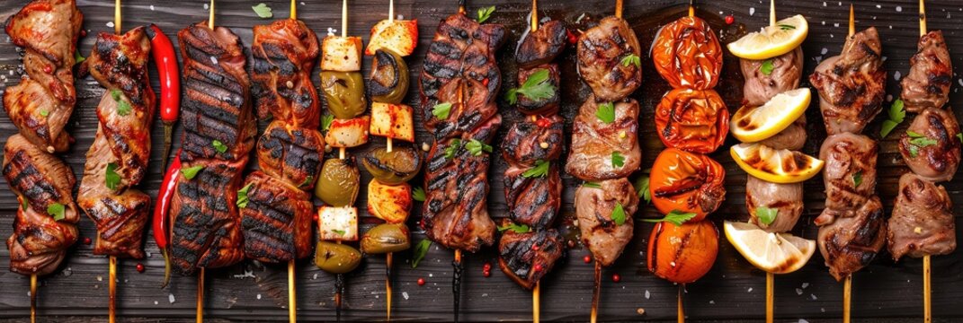 meat kabobs grilled
