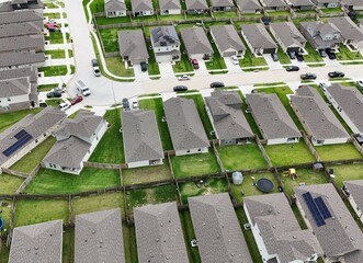 Obraz premium Black Solar Panels On Home