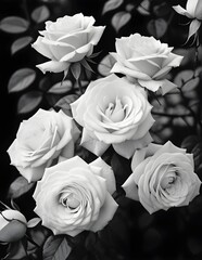 Gorgeous roses in the garden with ground.