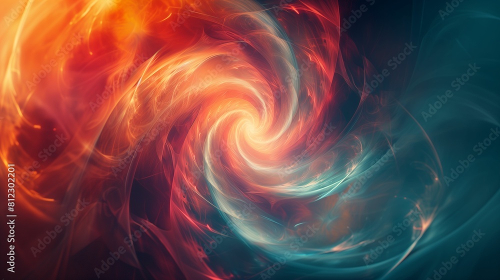 Poster vibrant swirling patterns in computer-generated image