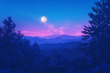 Fototapeta premium moonlit forest path leading towards a mysterious castle or other structure