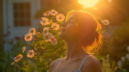 The young woman took a moment to breathe in the beauty around her.