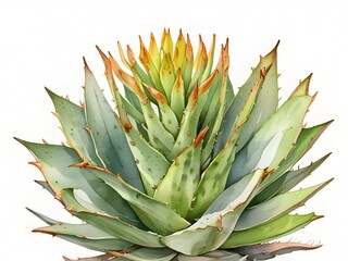 Fototapeta premium Aloe Watercolor Plant Nature Art