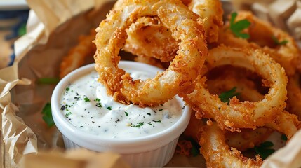 Crispy, golden brown onion rings are the perfect appetizer or side dish