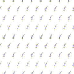 A sprig of lavender. Purple flower. Seamless pattern. Vector illustration.