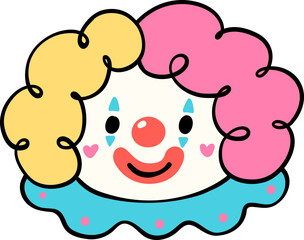 Groovy Clown face, clowncore doodle
