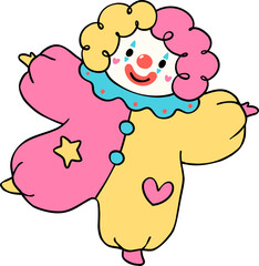 Groovy Clown happy, clowncore doodle