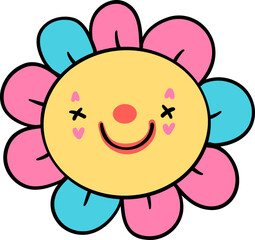 Groovy Clown flower clowncore doodle
