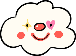 Groovy Clown Cloud, clowncore doodle