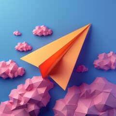 The graphical representation of a paper airplane.