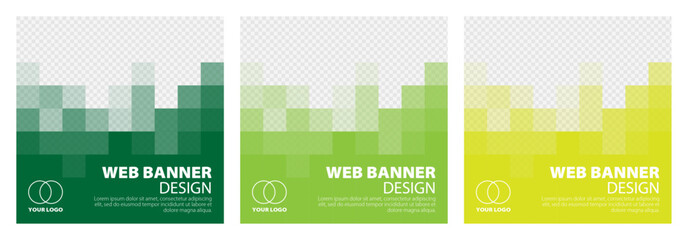 Easy to Customize Square Business Banners. Vector illustration with Space to add pictures. Suitable for social media post, instagram story and web ads.