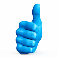 Blue thumbs up icon on a pristine white background, Ai Generated