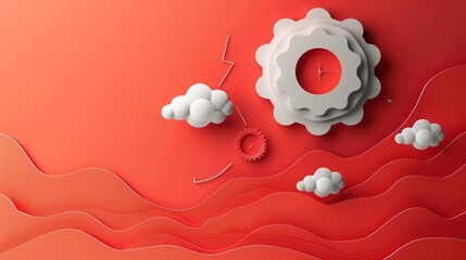 Illustration Paper art style of agile methodology, adapting swiftly and stylishly, in futuristic styles, banner template best copy space