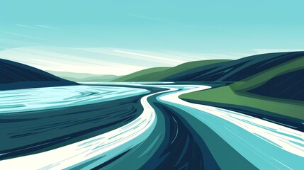 A river with baffling, physicsdefying flow patterns, Ai Generated
