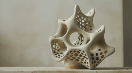 Description Artistic sculpture looks solid, feels unexpectedly spongy, Ai Generated