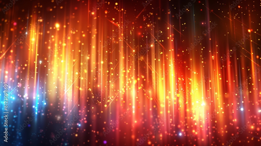 Leinwandbilder glowing particle dots with colorful dots in abstract background, concept of light shining sparkling 