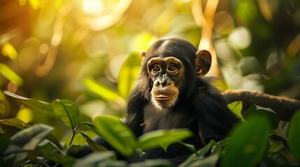 Chimpanzee in nature - Powered by Adobe
