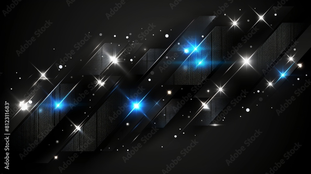 Leinwandbilder glowing dots in abstract dark background, concept of light shining sparkling particles dots bokeh in